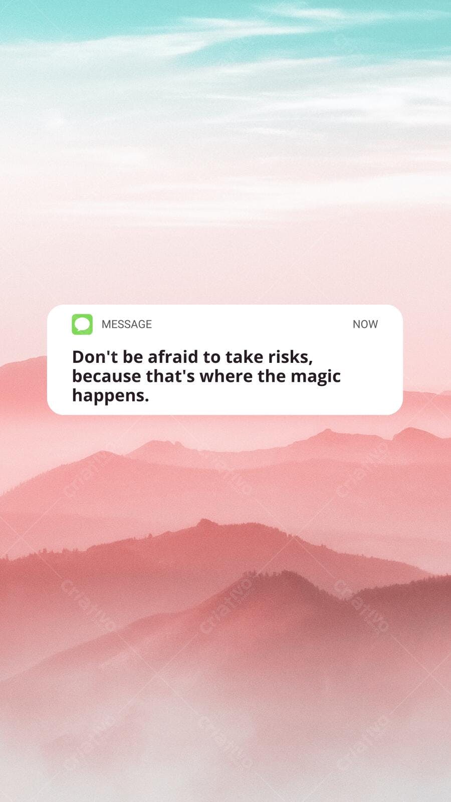 Mensagem Motivacional Montanhas Rosa