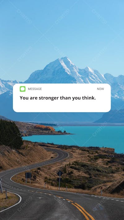 Wallpaper Mensagem Motivacional Sobreposta em Paisagem