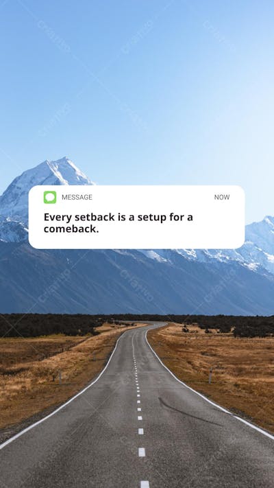 Wallpaper Mensagem Motivacional Sobreposta em Paisagem