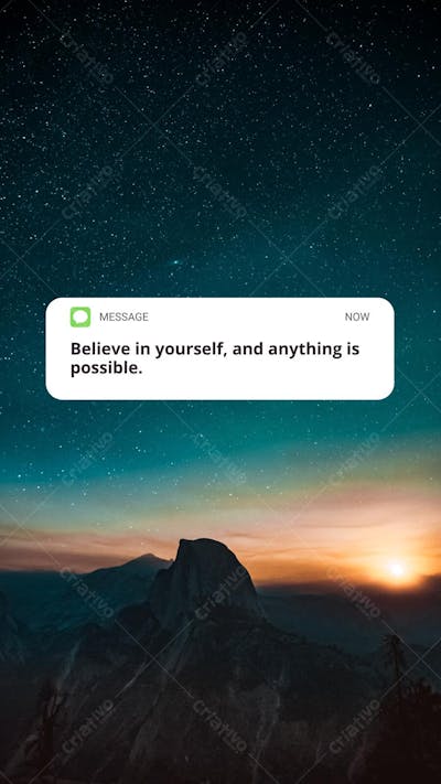 Wallpaper Mensagem Motivacional Sobreposta em Paisagem