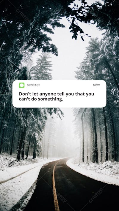 Wallpaper Mensagem Motivacional Sobreposta em Paisagem