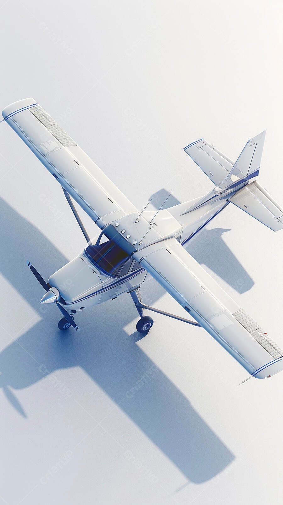 Avião leve branco vista aérea