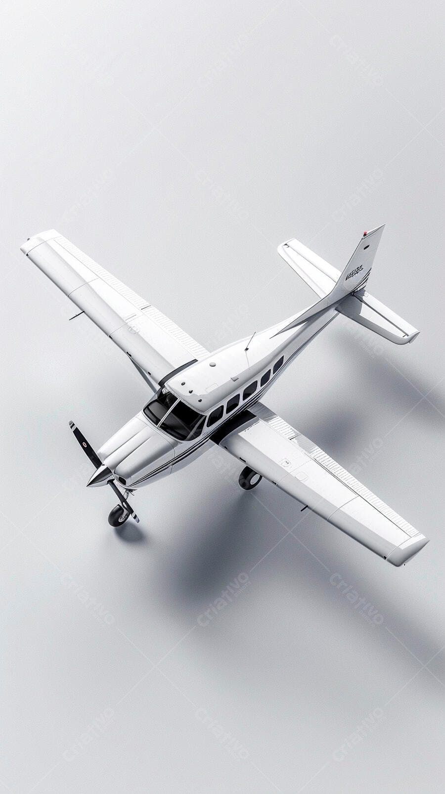 Avião branco pequeno vista superior