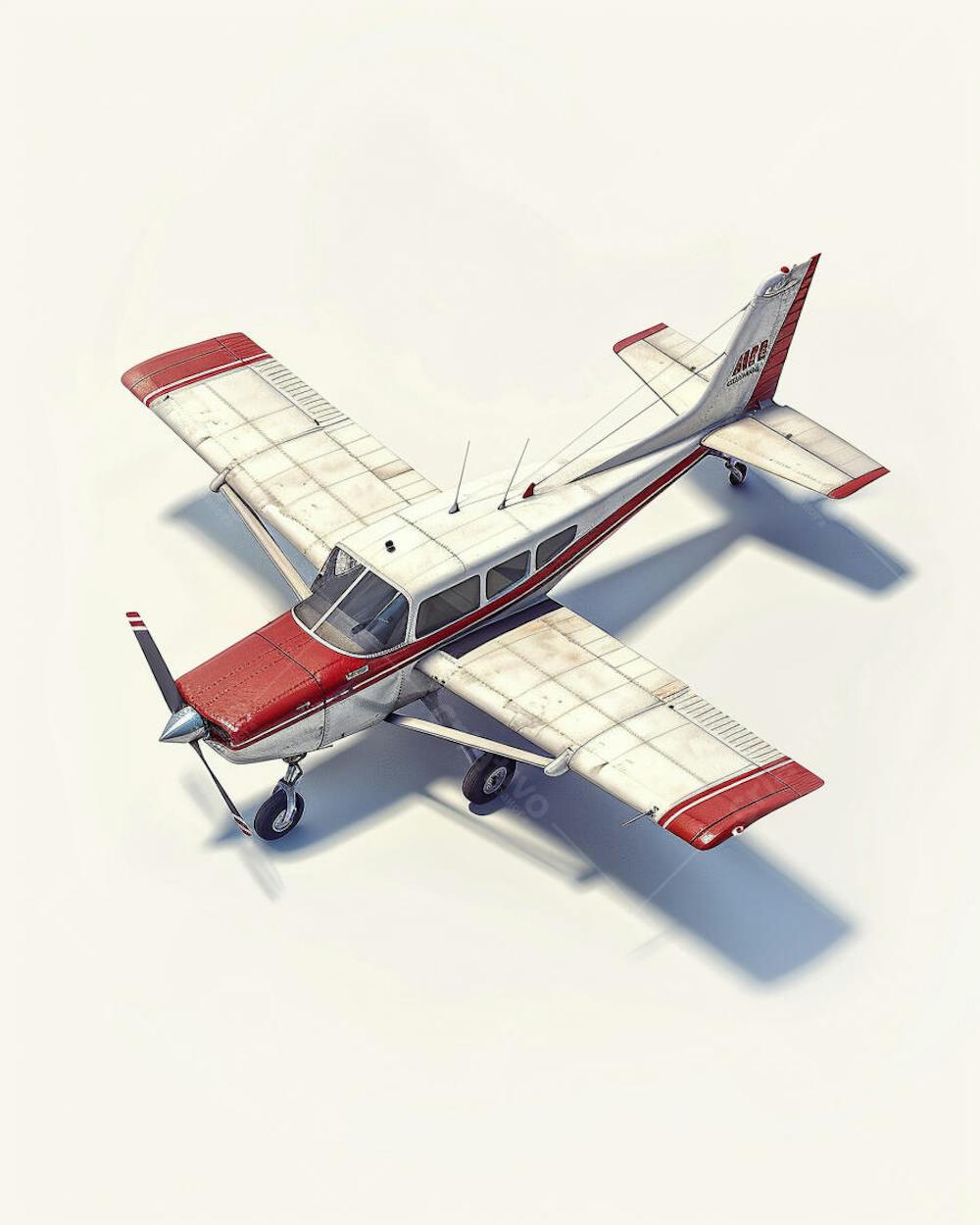 Avião Cessna em Perspectiva Isométrica