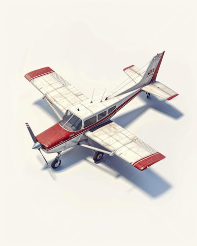 Avião Cessna em Perspectiva Isométrica