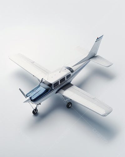 Avião Cessna em Perspectiva Isométrica