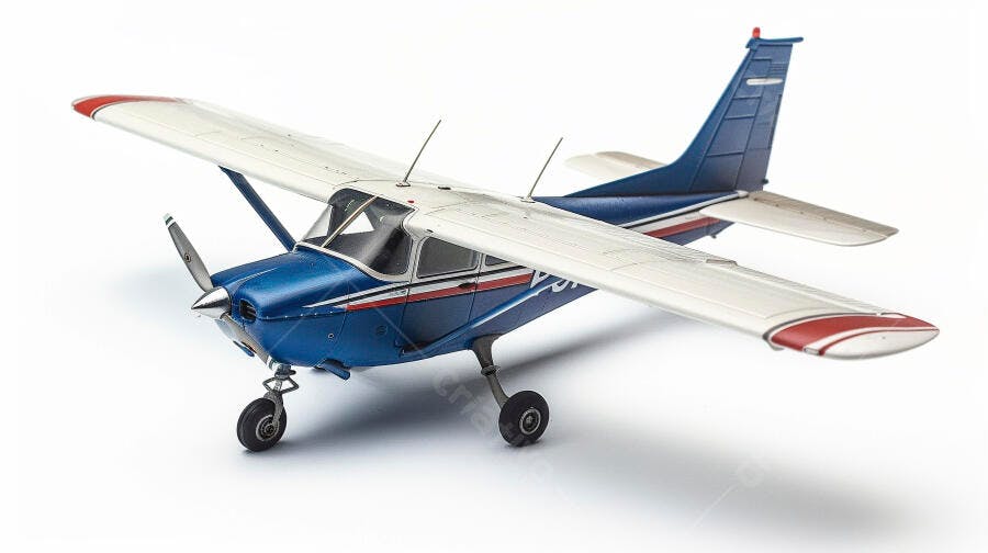 Modelo de Avião Cessna Azul e Branco