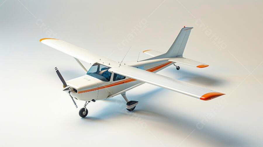 Avião monomotor branco e laranja