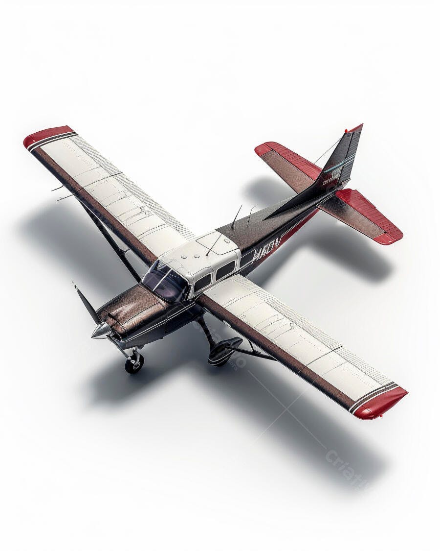 Avião monomotor marrom e branco