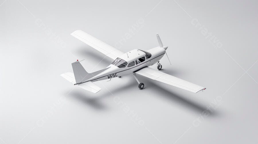 Avião leve branco sobre fundo neutro