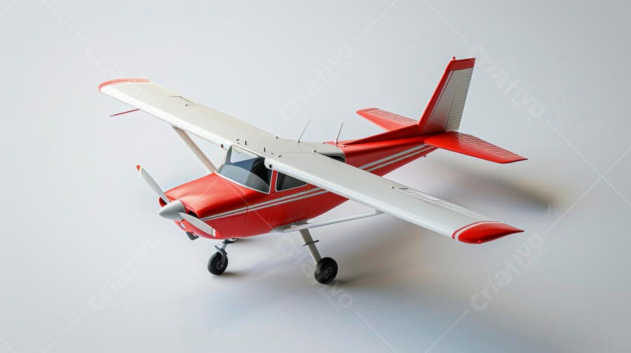 Avião vermelho e branco modelo