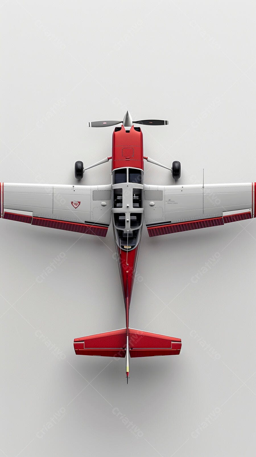 Avião vermelho vista superior