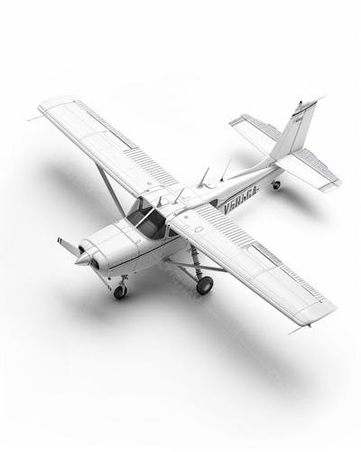 Avião Cessna em Perspectiva Isométrica