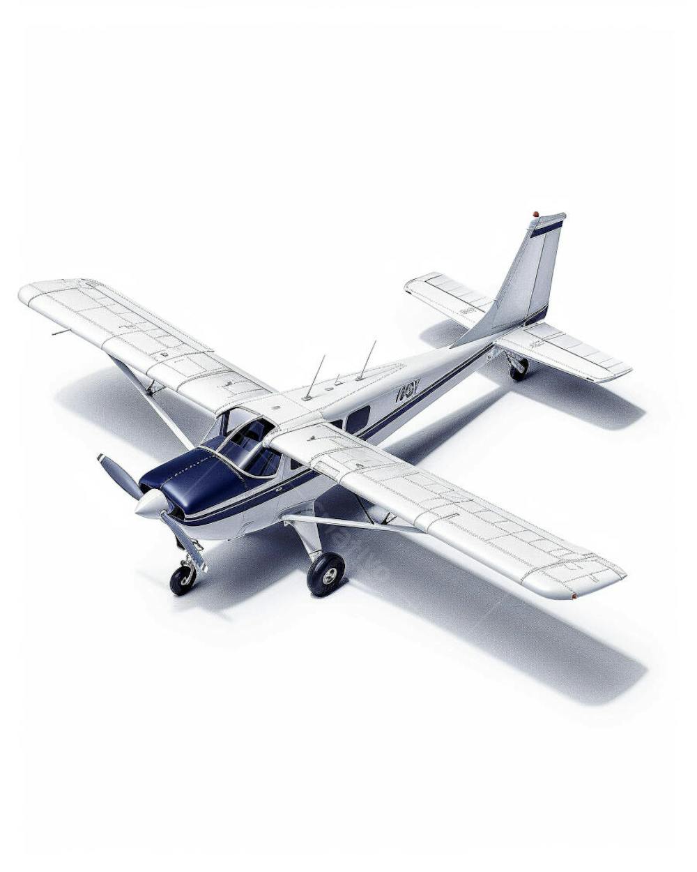 Avião Cessna em Perspectiva Isométrica