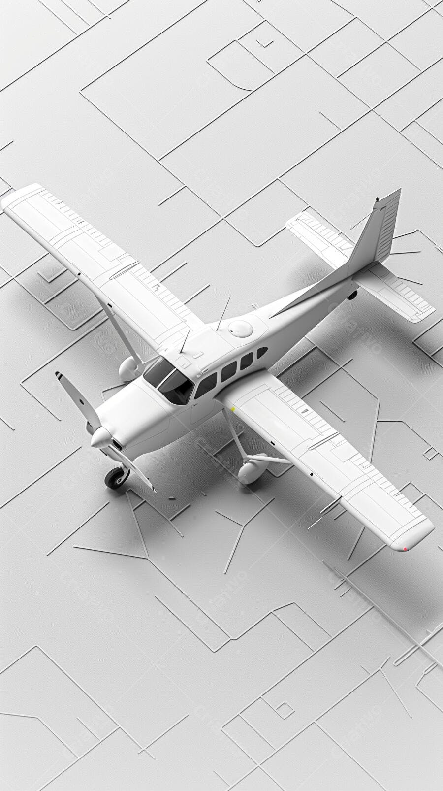Avião branco em projeto de pista