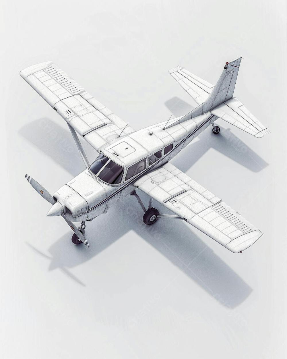 Avião Cessna em Perspectiva Isométrica