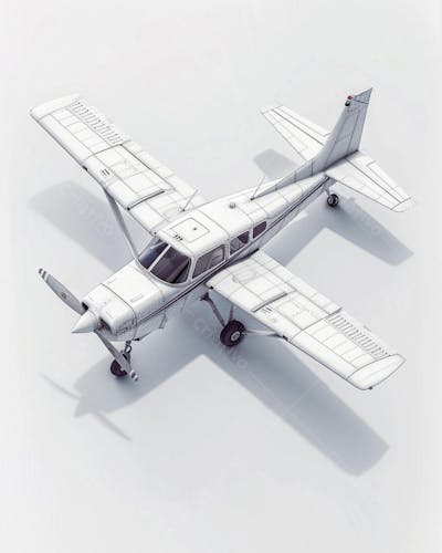 Avião Cessna em Perspectiva Isométrica