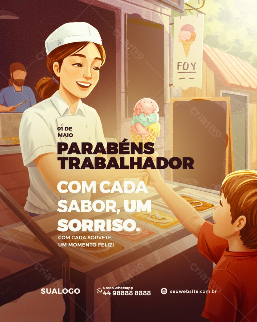 Flyer Dia do Trabalhador PSD Editável