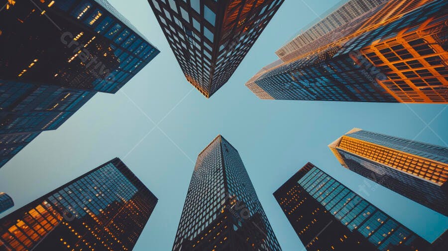 Prédios modernos no céu azul