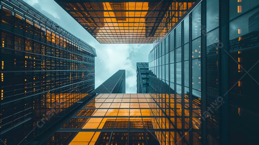 Prédios modernos arquitetura urbana noite