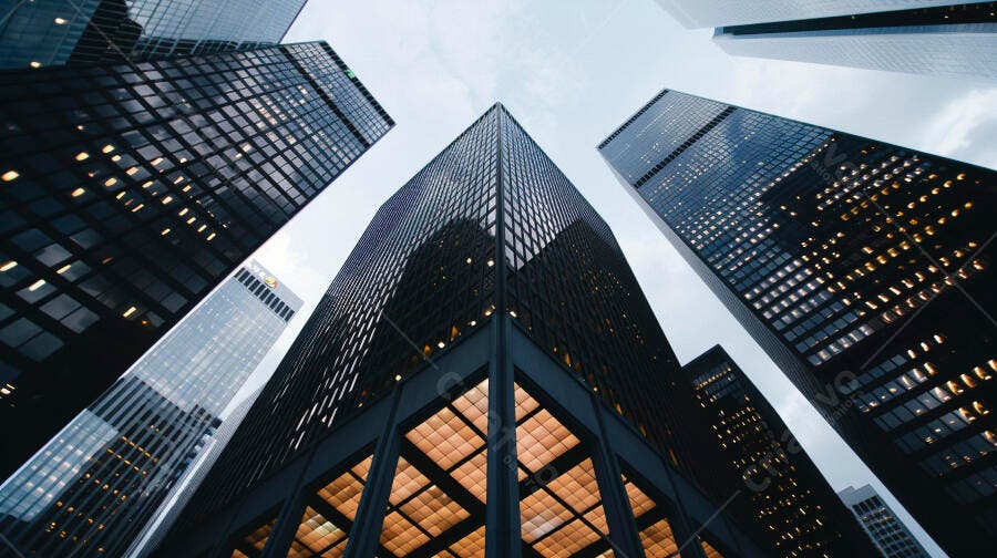 Prédios modernos no centro financeiro