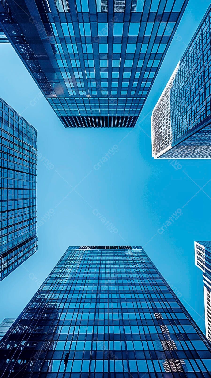 Prédios modernos sob céu azul claro