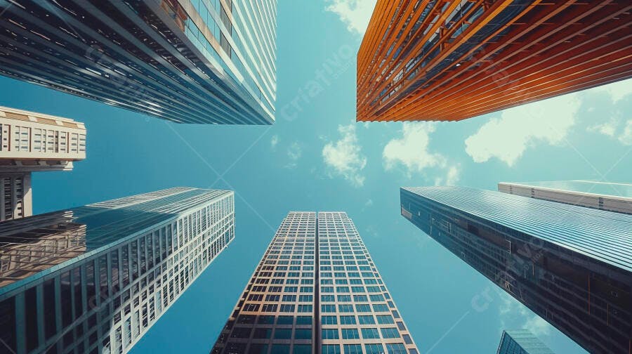 Prédios modernos contra o céu azul