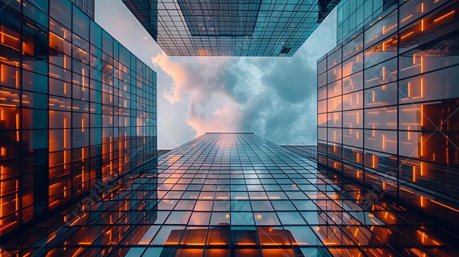 Prédios modernos ao entardecer