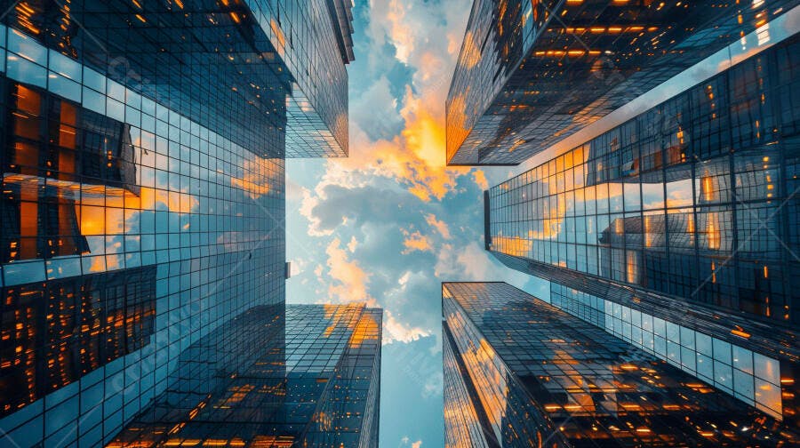 Prédios modernos céu crepúsculo