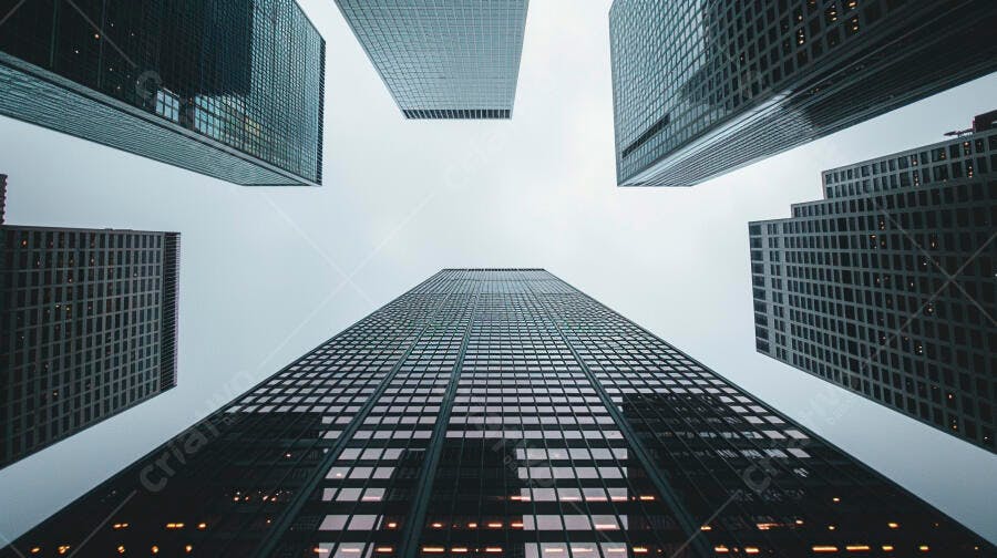 Prédios modernos vista de baixo perspectiva urbana