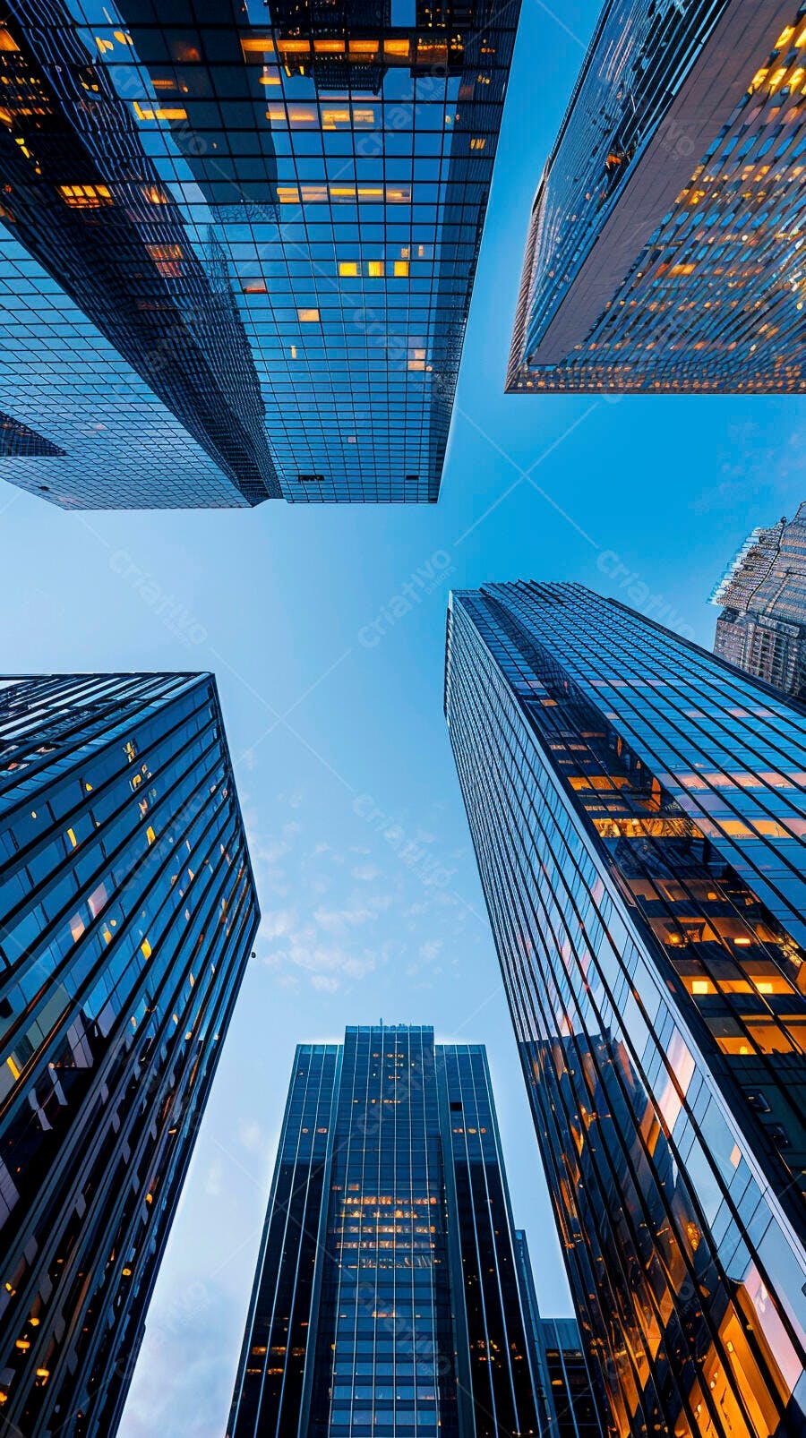 Prédios modernos ao entardecer em Nova York