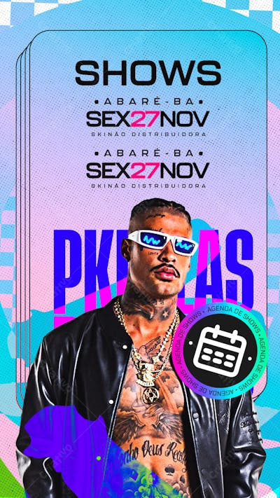 CARD FLYER AGENDA DE SHOWS PSD EDITÁVEL