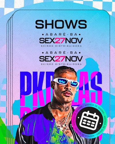 CARD FLYER AGENDA DE SHOWS PSD EDITÁVEL