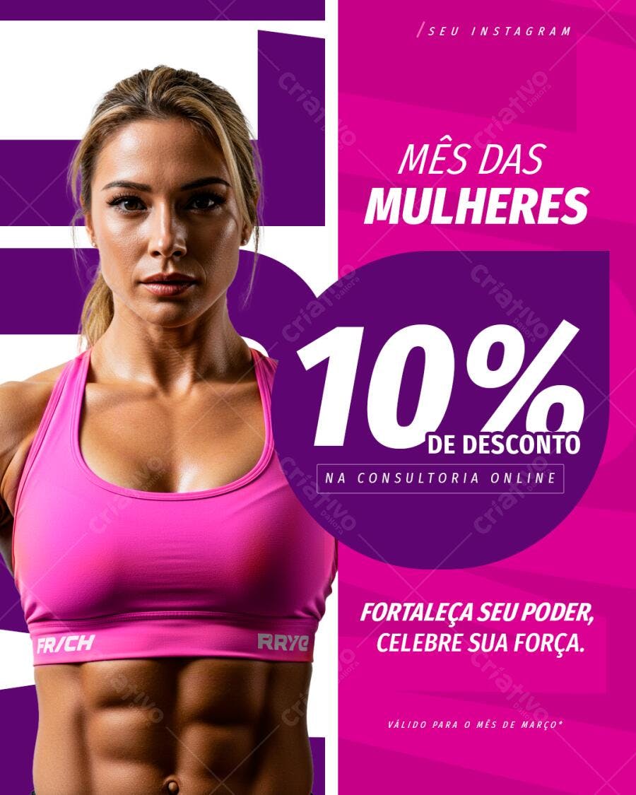 Post Instagram Mês das Mulheres PSD Editável