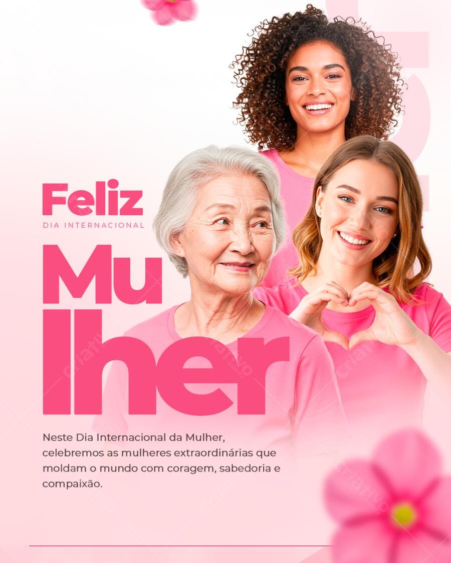 Flyer Dia Internacional da Mulher PSD Editável