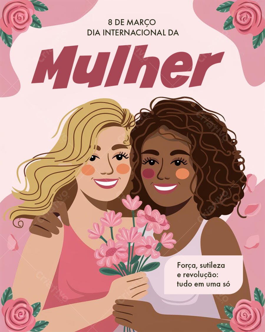 Flyer Dia Internacional da Mulher PSD Editável