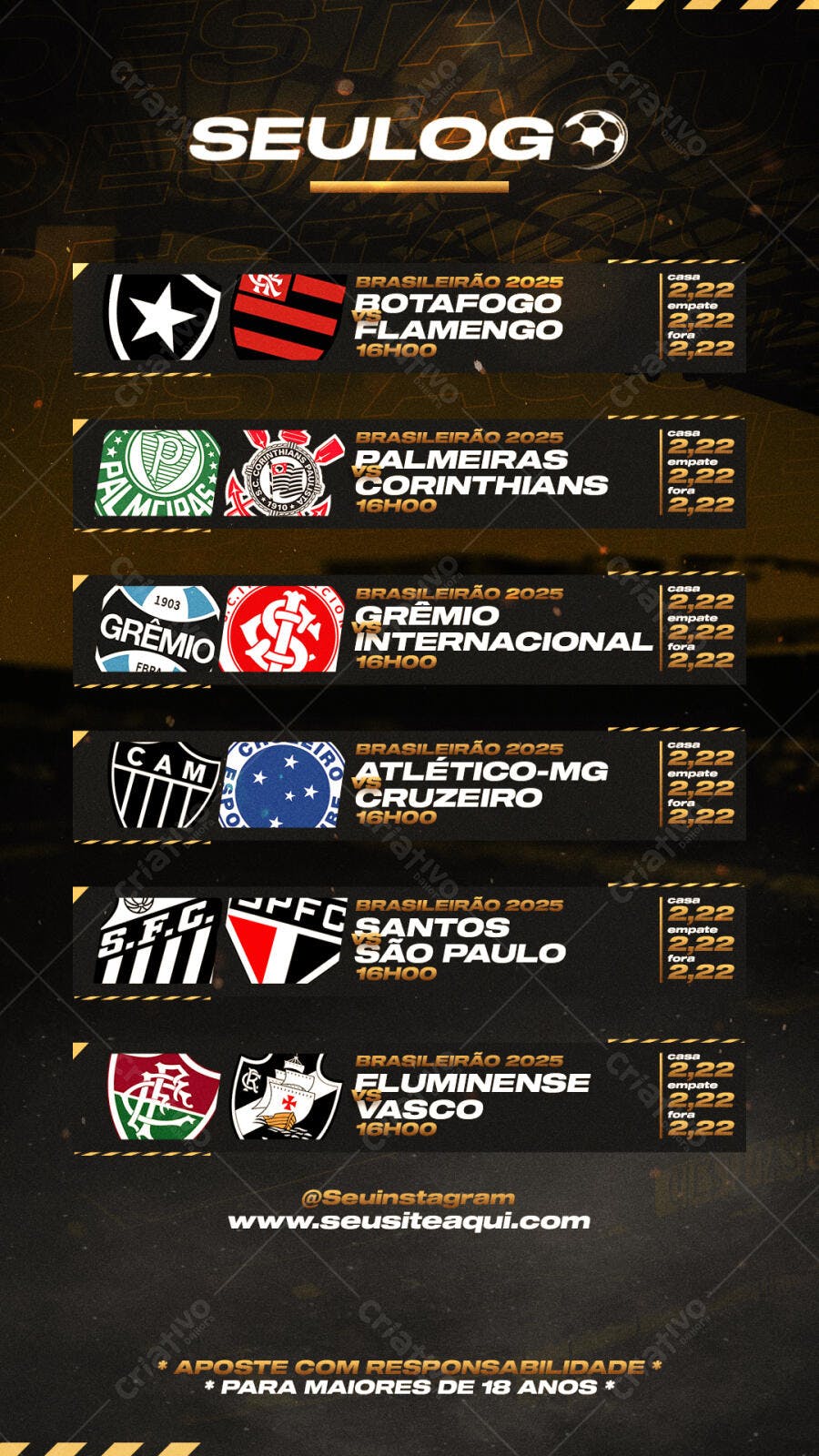 Flyer Brasileirão 2025 PSD Editável