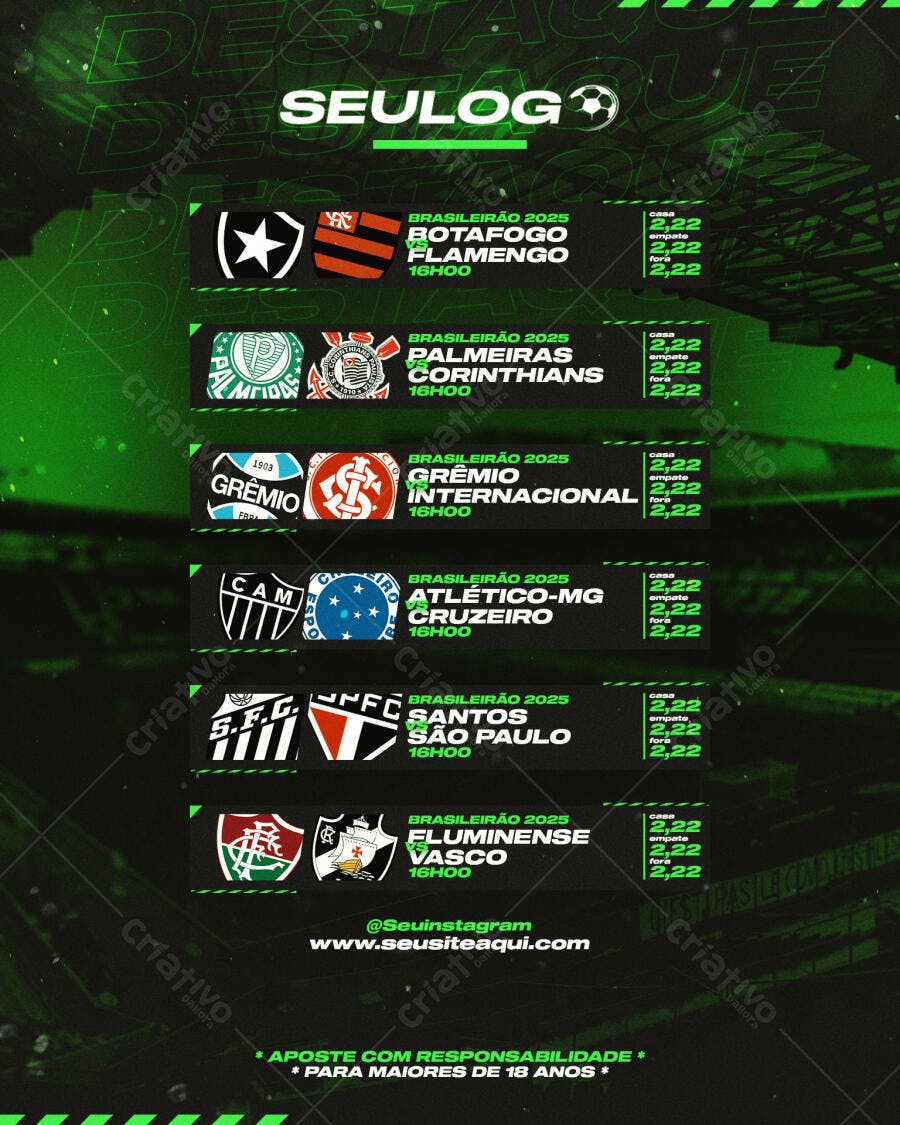 Flyer Brasileirão 2025 PSD Editável