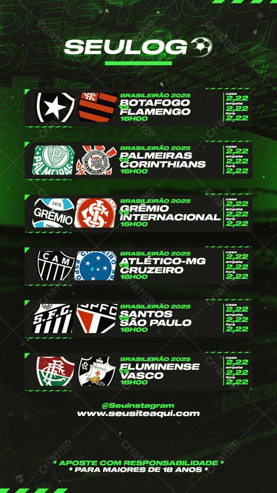 Flyer Brasileiro de Futebol PSD Editável