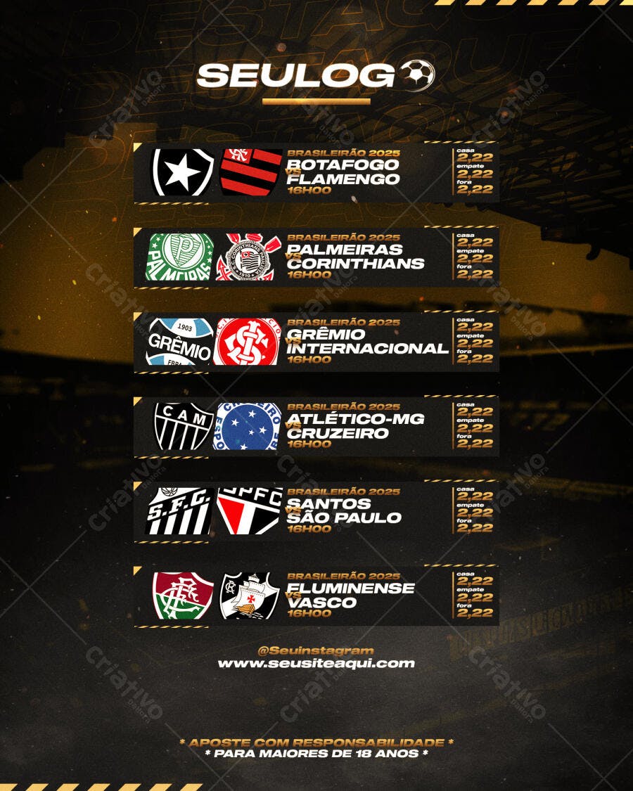 Flyer Brasileirão 2025 PSD Editável