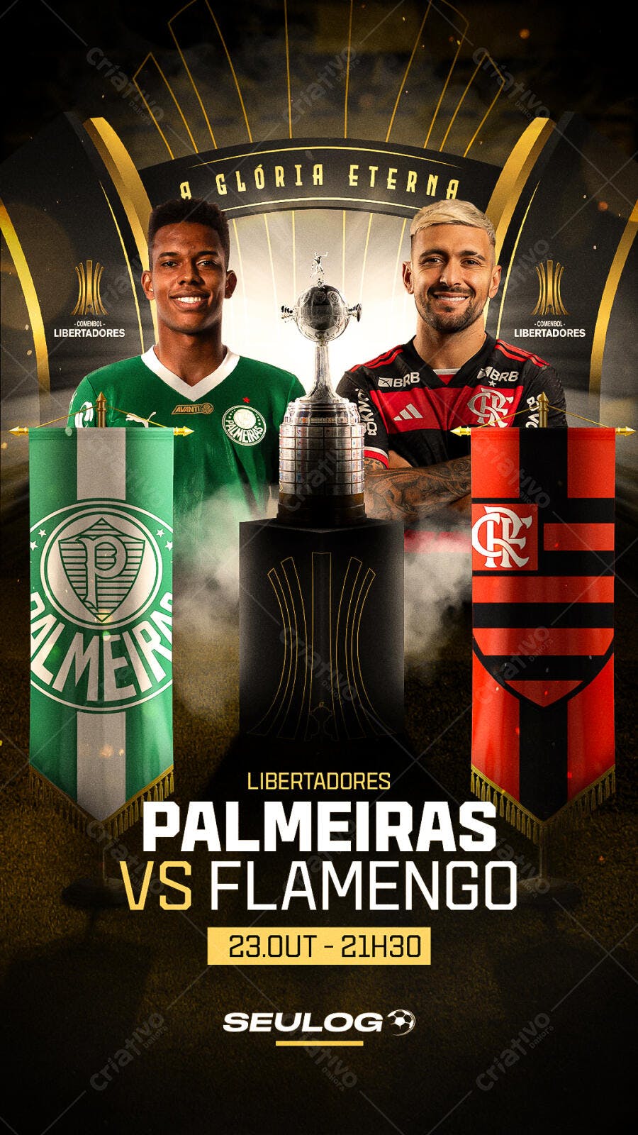 Flyer Palmeiras x Flamengo 23/10 PSD Editável