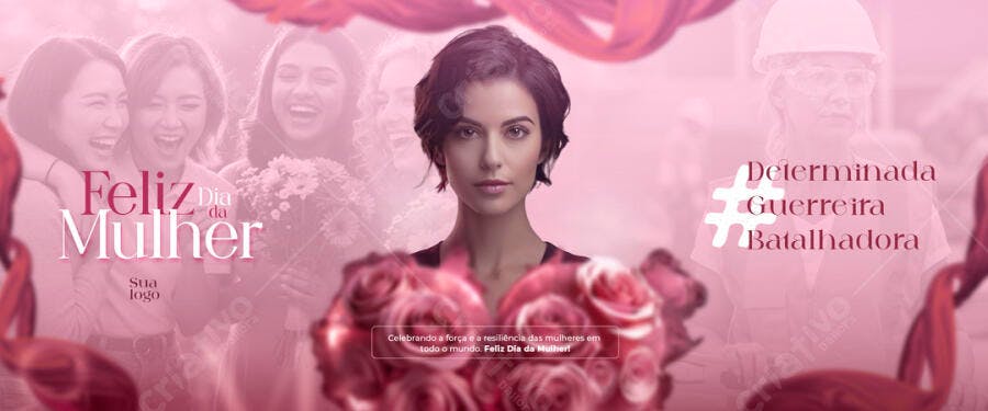 Banner Dia Internacional da Mulher PSD Editável