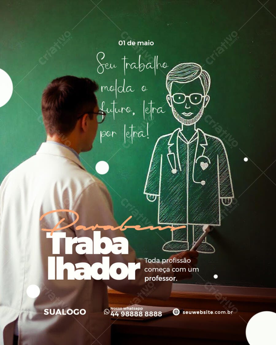 Flyer Dia do Trabalho PSD Editável