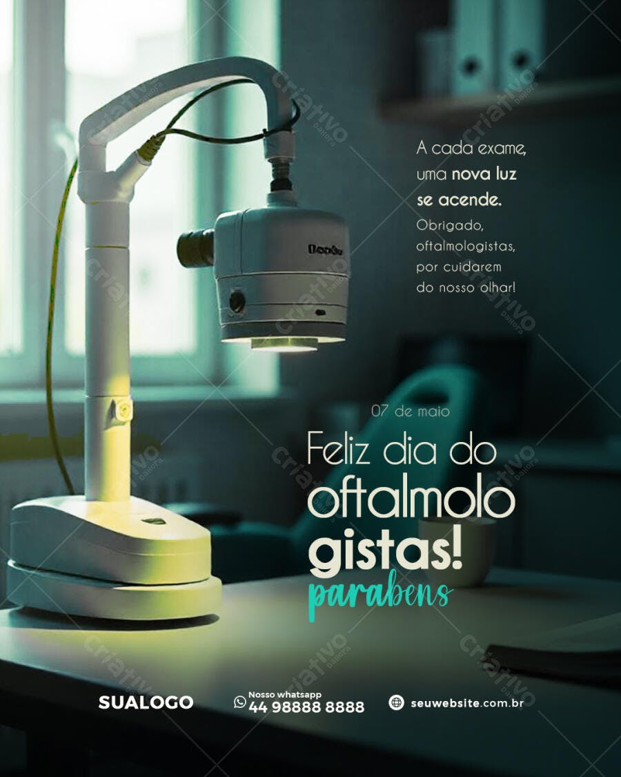 Postagem Dia do Oftalmologista PSD Editável