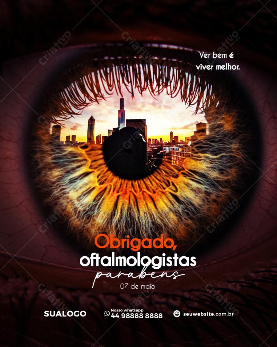Flyer Dia do Oftalmologista PSD Editável