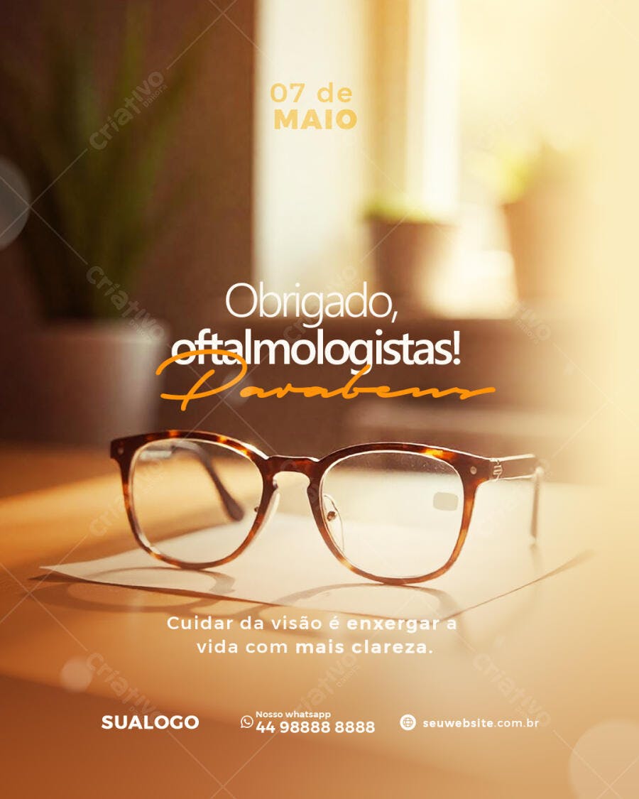 Post para Dia do Oftalmologista PSD Editável