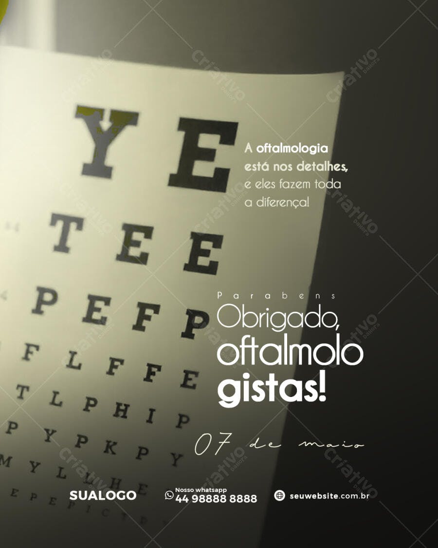 Postagem Dia do Oftalmologista PSD Editável