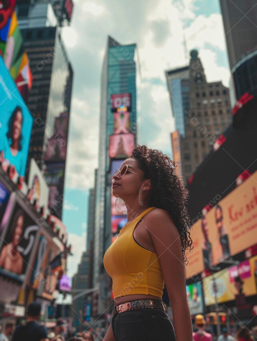 Mulher em Times Square Nova York