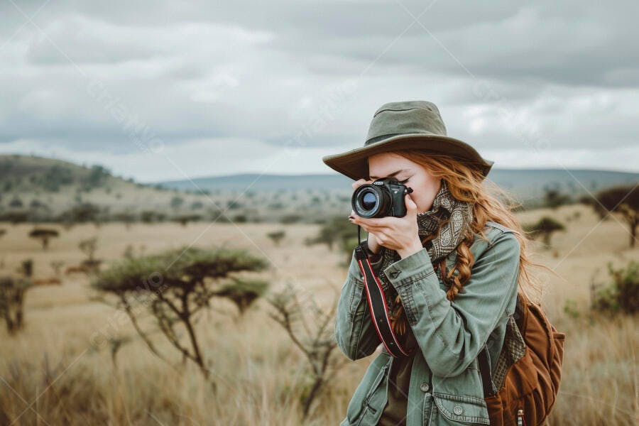 Fotógrafa na Savana Africana