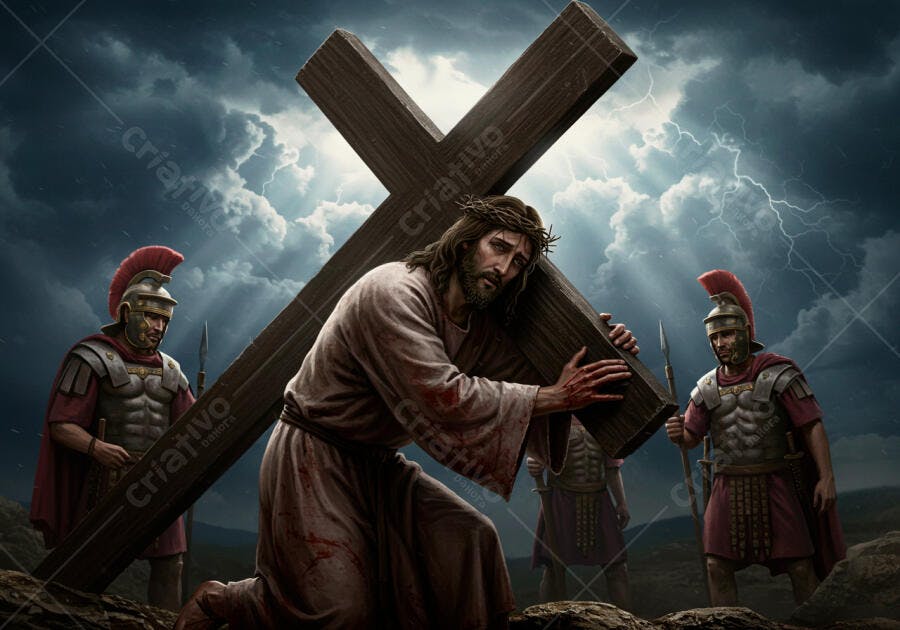 Imagem Religiosa Semana Santa PSD Editável